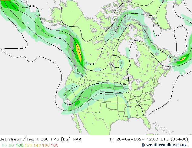 Jet stream/Height 300 hPa NAM Fr 20.09.2024 12 UTC