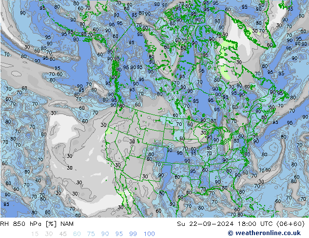 RH 850 hPa NAM Ne 22.09.2024 18 UTC