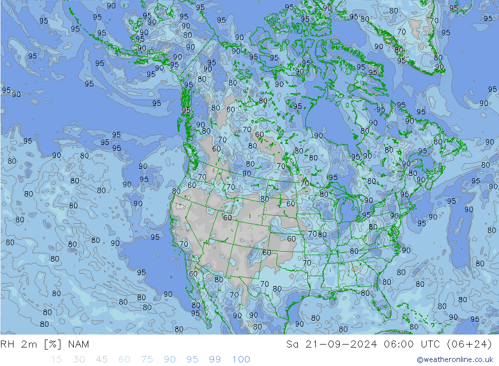 RH 2m NAM  21.09.2024 06 UTC