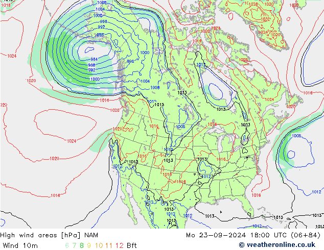 High wind areas NAM Seg 23.09.2024 18 UTC