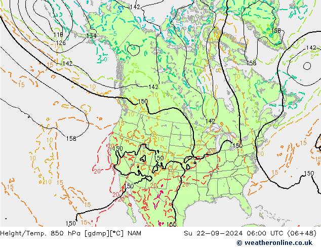 Height/Temp. 850 hPa NAM Su 22.09.2024 06 UTC