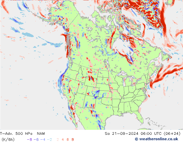 T-Adv. 500 hPa NAM Sa 21.09.2024 06 UTC