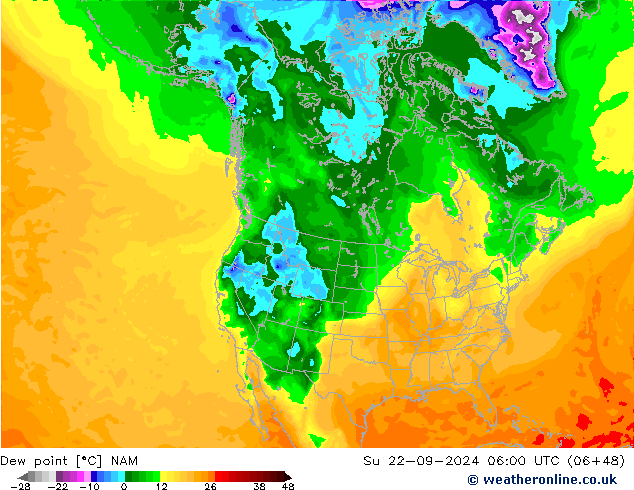 Rosný bod NAM Ne 22.09.2024 06 UTC