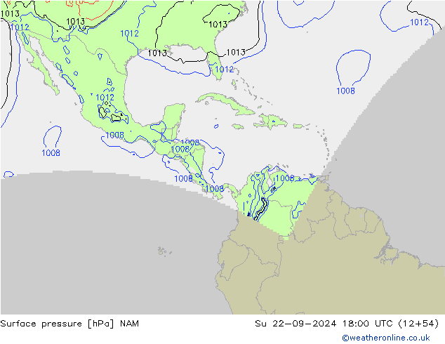 pression de l'air NAM dim 22.09.2024 18 UTC