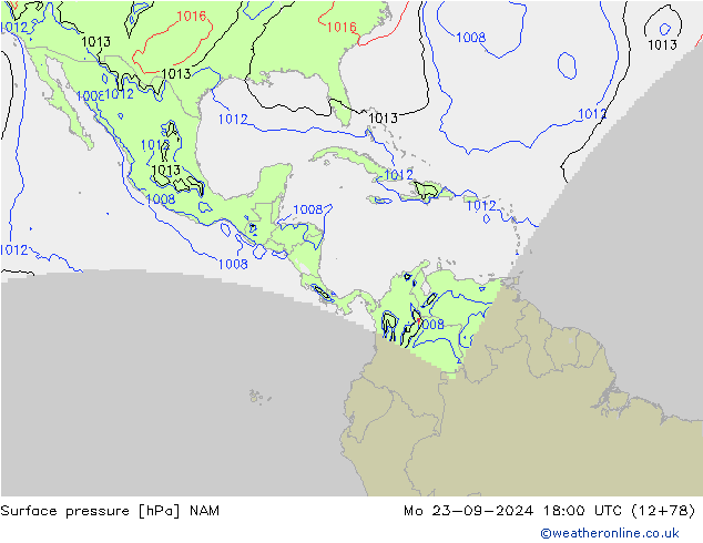 Yer basıncı NAM Pzt 23.09.2024 18 UTC