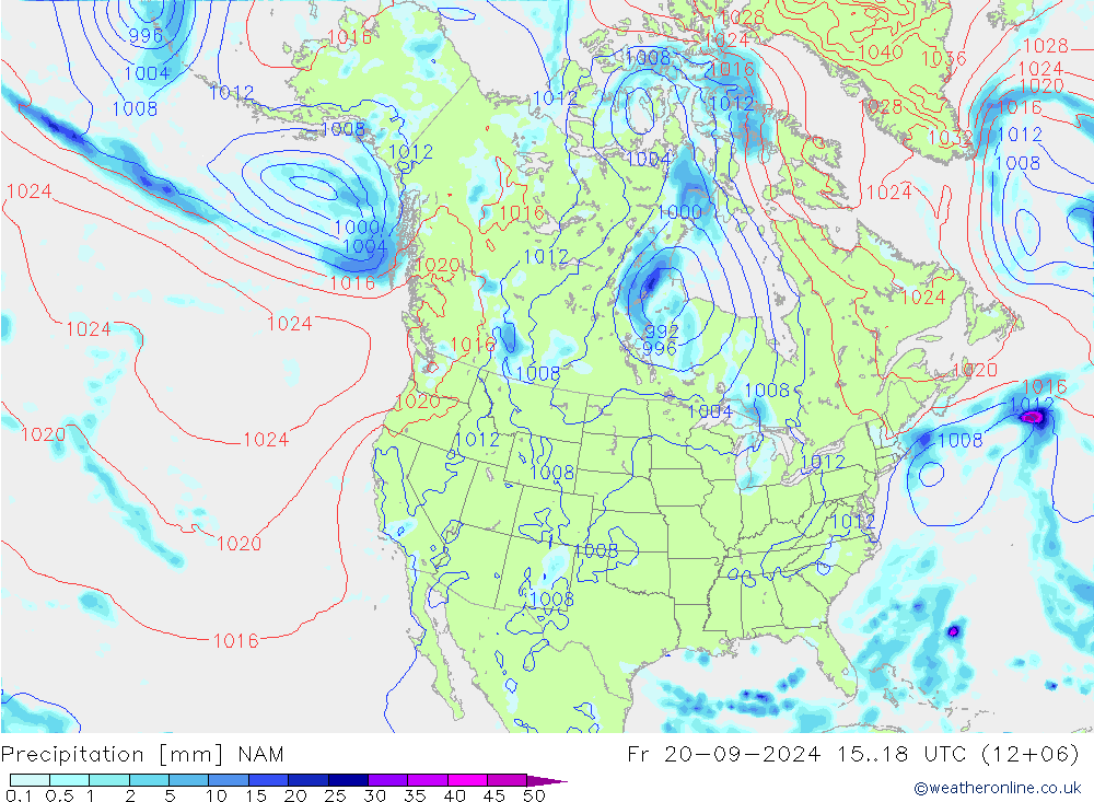 Niederschlag NAM Fr 20.09.2024 18 UTC