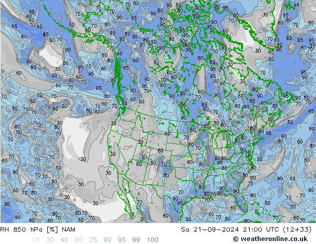 RH 850 hPa NAM so. 21.09.2024 21 UTC