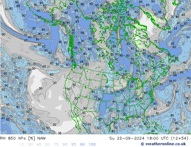 RH 850 hPa NAM Ne 22.09.2024 18 UTC