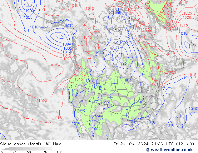 Bulutlar (toplam) NAM Cu 20.09.2024 21 UTC