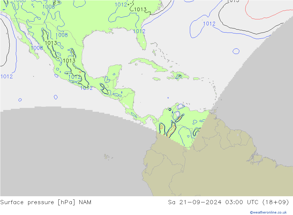 Surface pressure NAM Sa 21.09.2024 03 UTC