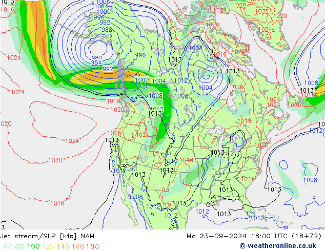 джет/приземное давление NAM пн 23.09.2024 18 UTC