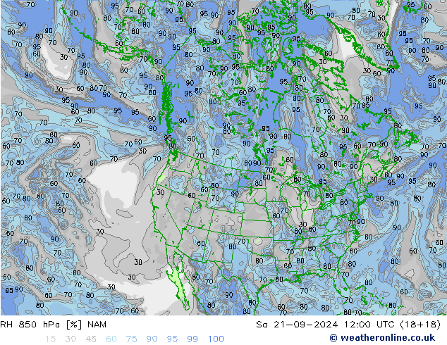 RH 850 hPa NAM Sa 21.09.2024 12 UTC