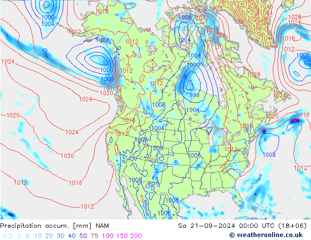 Precipitation accum. NAM So 21.09.2024 00 UTC