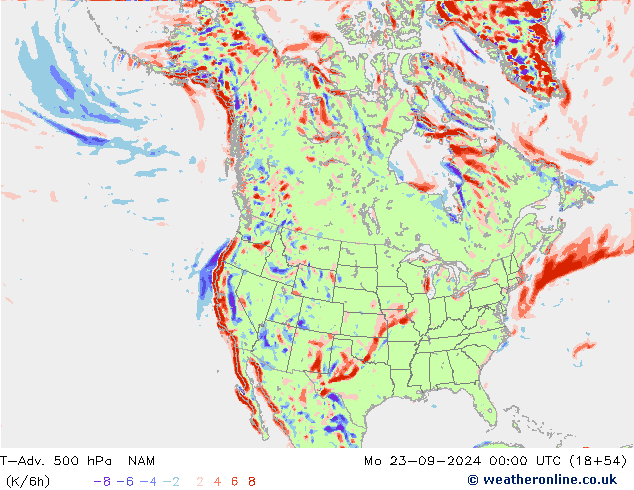 T-Adv. 500 hPa NAM Pzt 23.09.2024 00 UTC