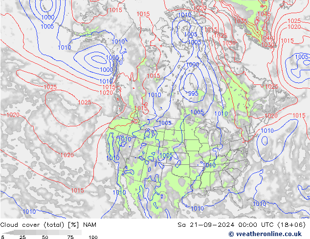 Wolken (gesamt) NAM Sa 21.09.2024 00 UTC