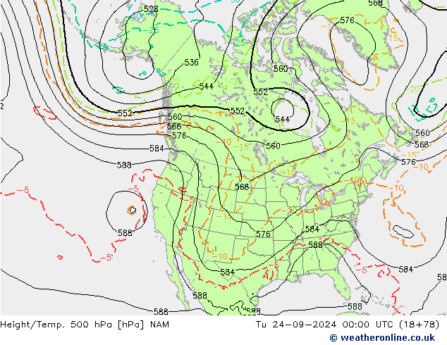 Yükseklik/Sıc. 500 hPa NAM Sa 24.09.2024 00 UTC