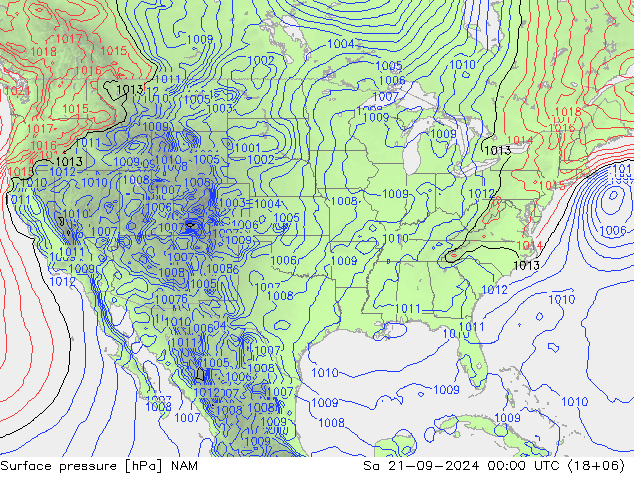 Surface pressure NAM Sa 21.09.2024 00 UTC