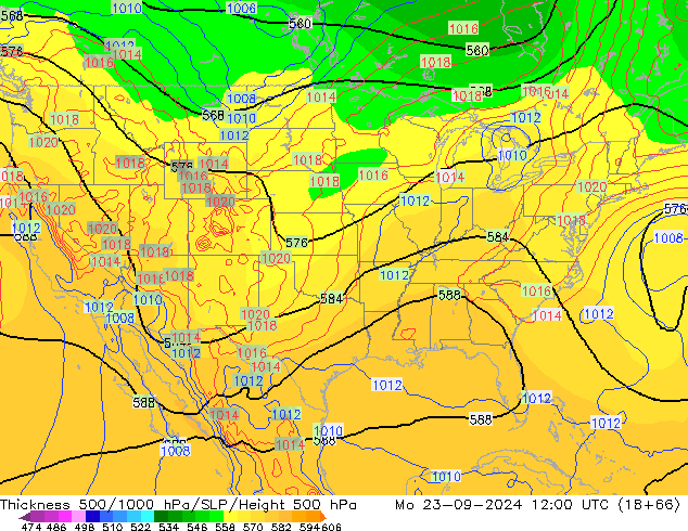 Thck 500-1000hPa NAM lun 23.09.2024 12 UTC