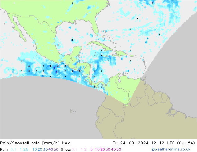 Kar/Yağmur Oranı NAM Sa 24.09.2024 12 UTC