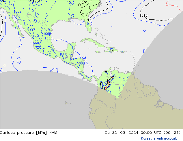 Surface pressure NAM Su 22.09.2024 00 UTC