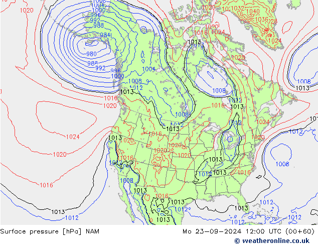 Atmosférický tlak NAM Po 23.09.2024 12 UTC