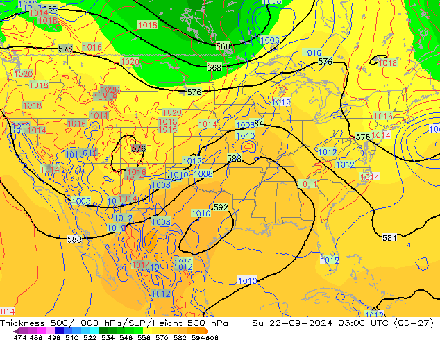 Thck 500-1000hPa NAM Dom 22.09.2024 03 UTC