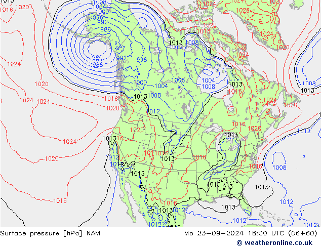 地面气压 NAM 星期一 23.09.2024 18 UTC