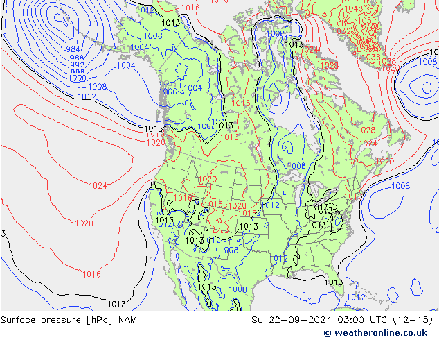 Surface pressure NAM Su 22.09.2024 03 UTC