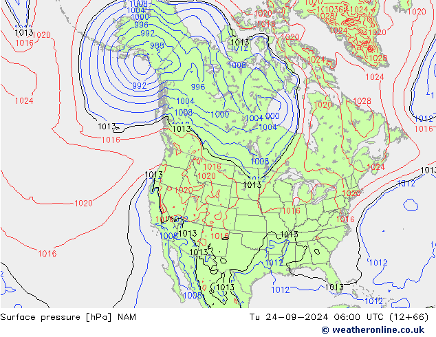 Surface pressure NAM Tu 24.09.2024 06 UTC