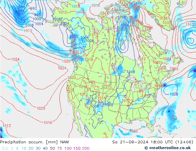 Precipitación acum. NAM sáb 21.09.2024 18 UTC