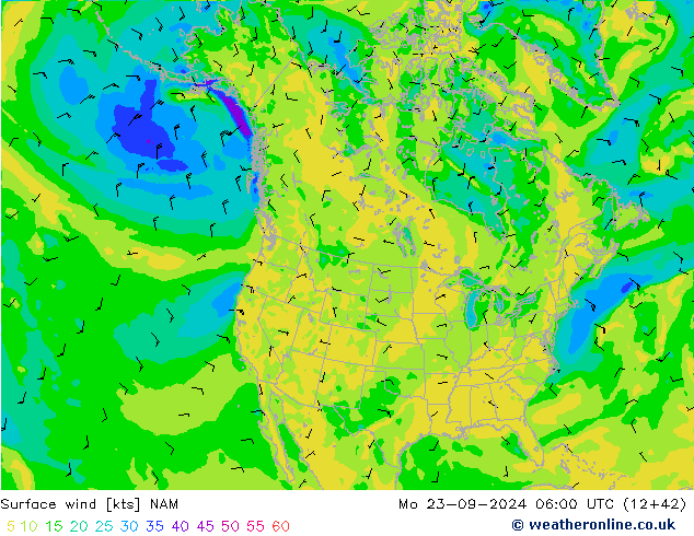 风 10 米 NAM 星期一 23.09.2024 06 UTC