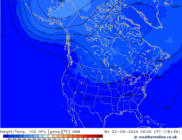 Height/Temp. 100 hPa NAM Mo 23.09.2024 06 UTC