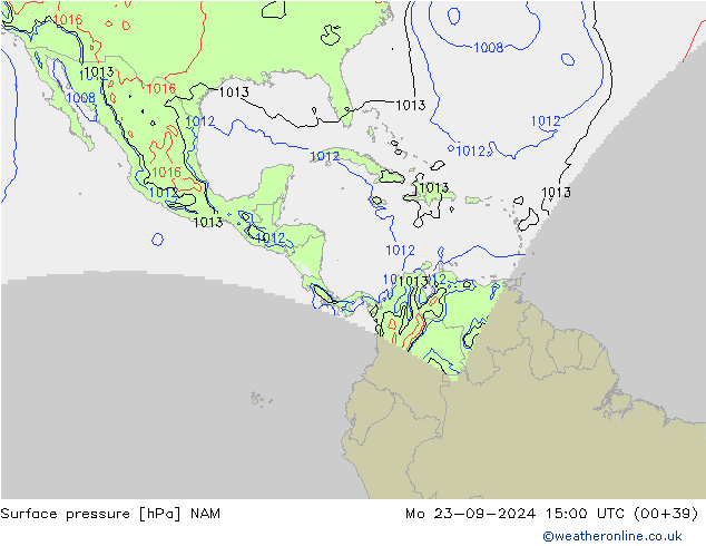 Surface pressure NAM Mo 23.09.2024 15 UTC