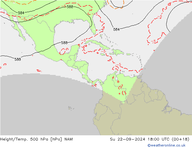 Height/Temp. 500 hPa NAM Ne 22.09.2024 18 UTC