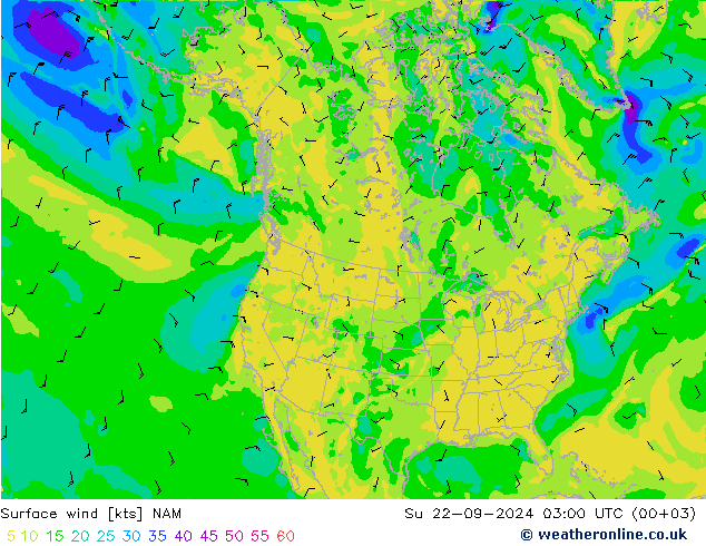 Viento 10 m NAM dom 22.09.2024 03 UTC