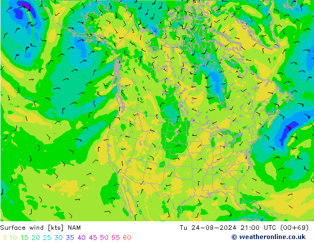 Rüzgar 10 m NAM Sa 24.09.2024 21 UTC