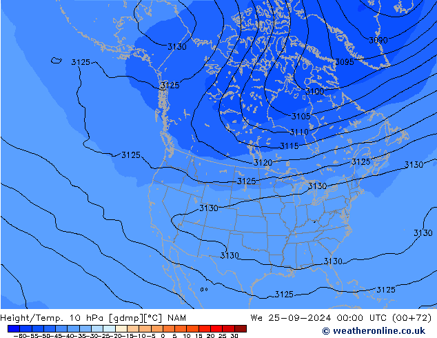 Height/Temp. 10 hPa NAM St 25.09.2024 00 UTC