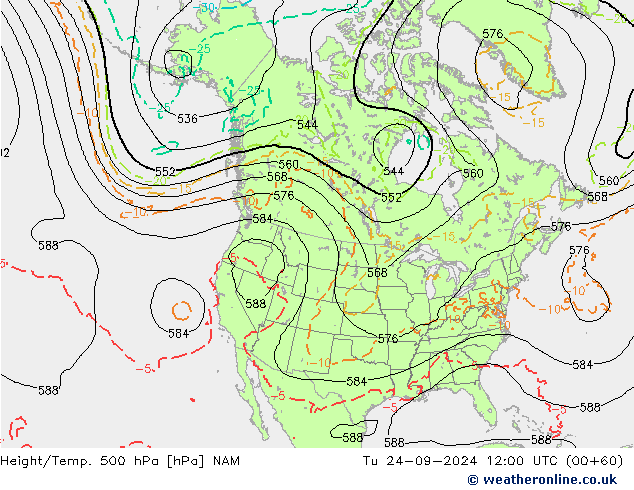 Height/Temp. 500 hPa NAM Di 24.09.2024 12 UTC