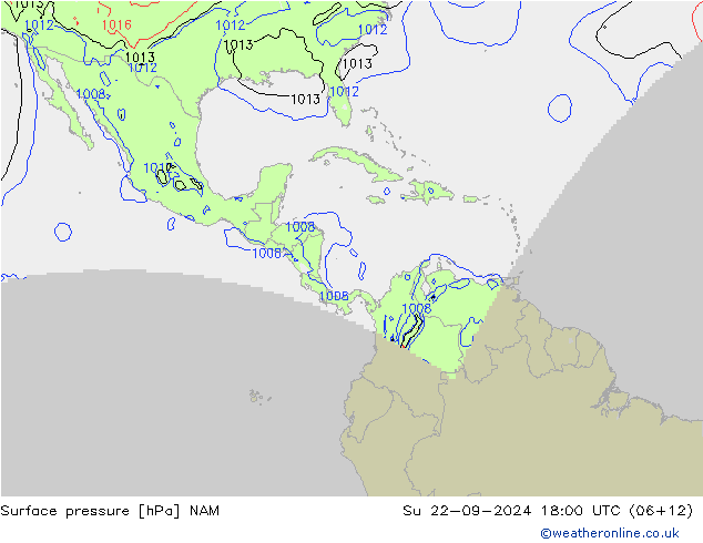 Yer basıncı NAM Paz 22.09.2024 18 UTC