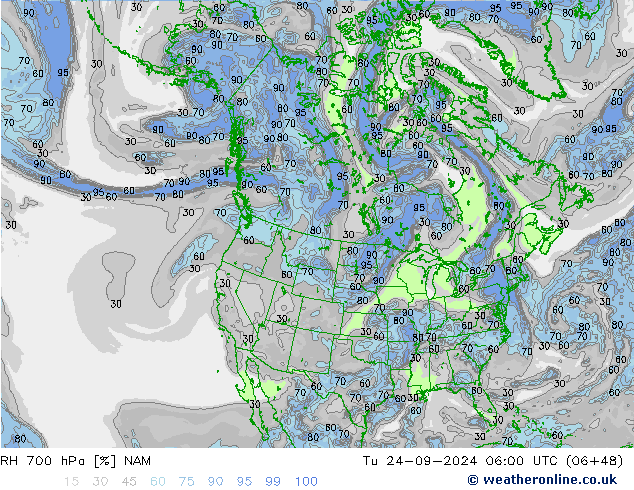 RV 700 hPa NAM di 24.09.2024 06 UTC