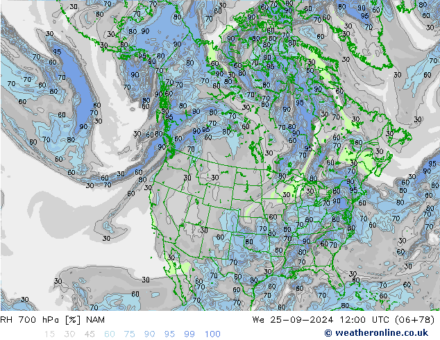 RV 700 hPa NAM wo 25.09.2024 12 UTC