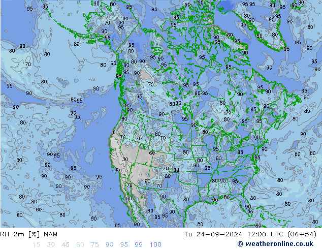 RH 2m NAM Ter 24.09.2024 12 UTC