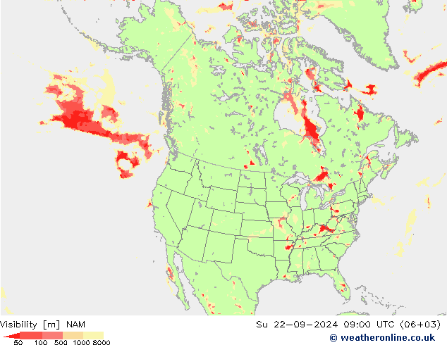 Dohlednost NAM Ne 22.09.2024 09 UTC