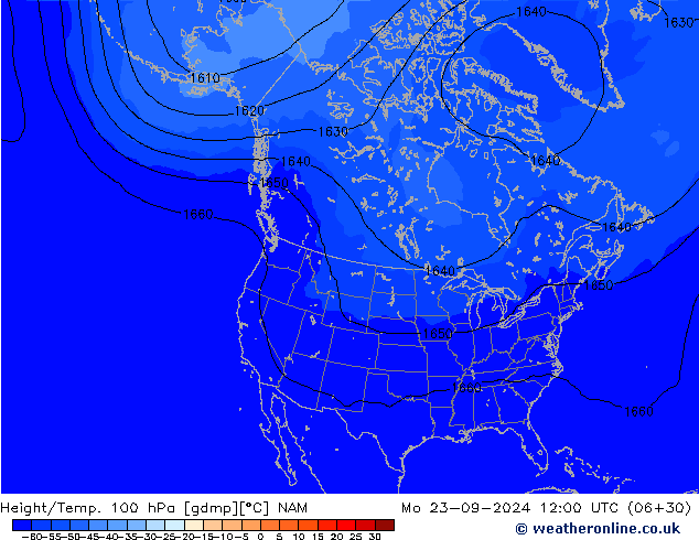 Hoogte/Temp. 100 hPa NAM ma 23.09.2024 12 UTC