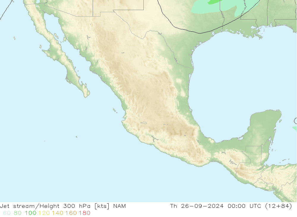 Corriente en chorro NAM jue 26.09.2024 00 UTC