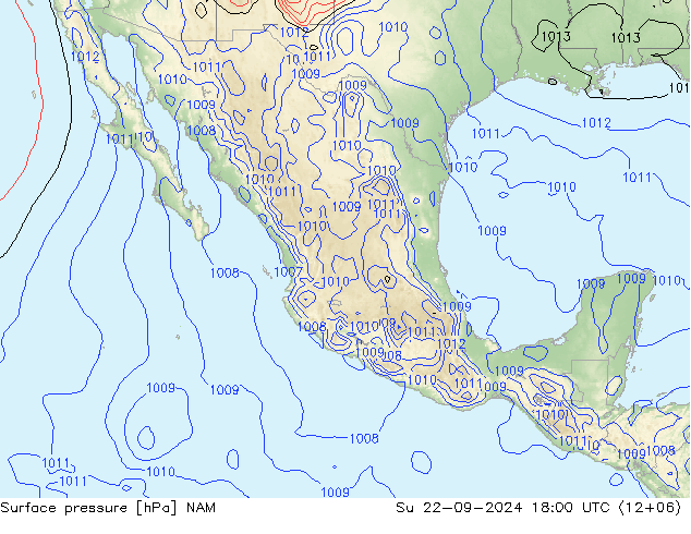 Yer basıncı NAM Paz 22.09.2024 18 UTC