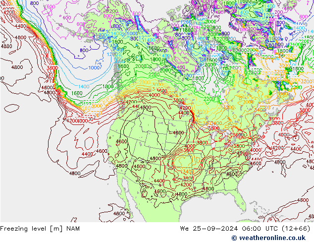 Freezing level NAM ср 25.09.2024 06 UTC