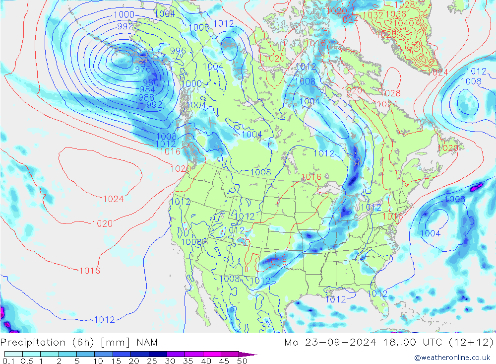 Nied. akkumuliert (6Std) NAM Mo 23.09.2024 00 UTC