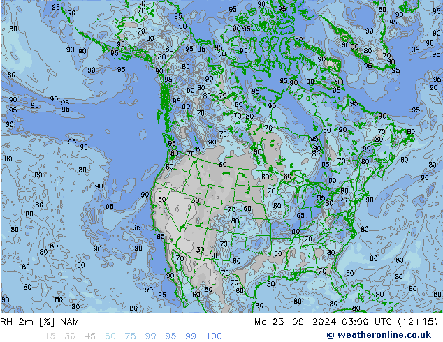 RH 2m NAM Mo 23.09.2024 03 UTC