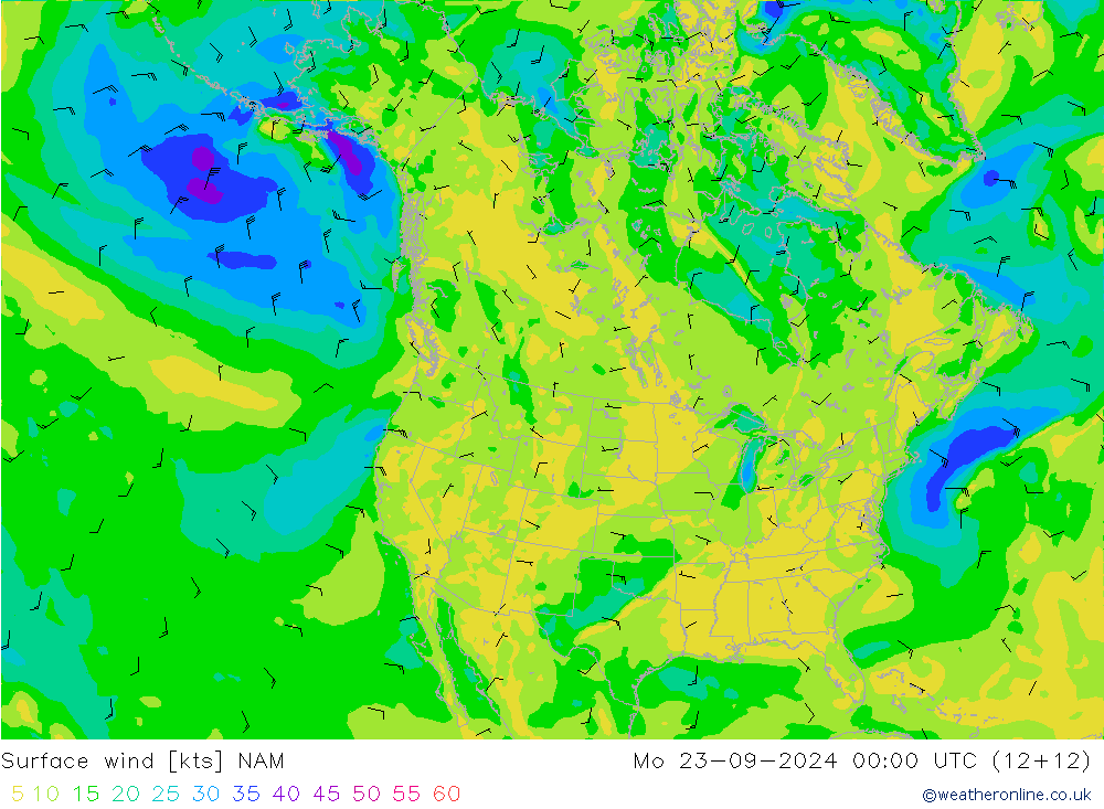 Vento 10 m NAM Seg 23.09.2024 00 UTC